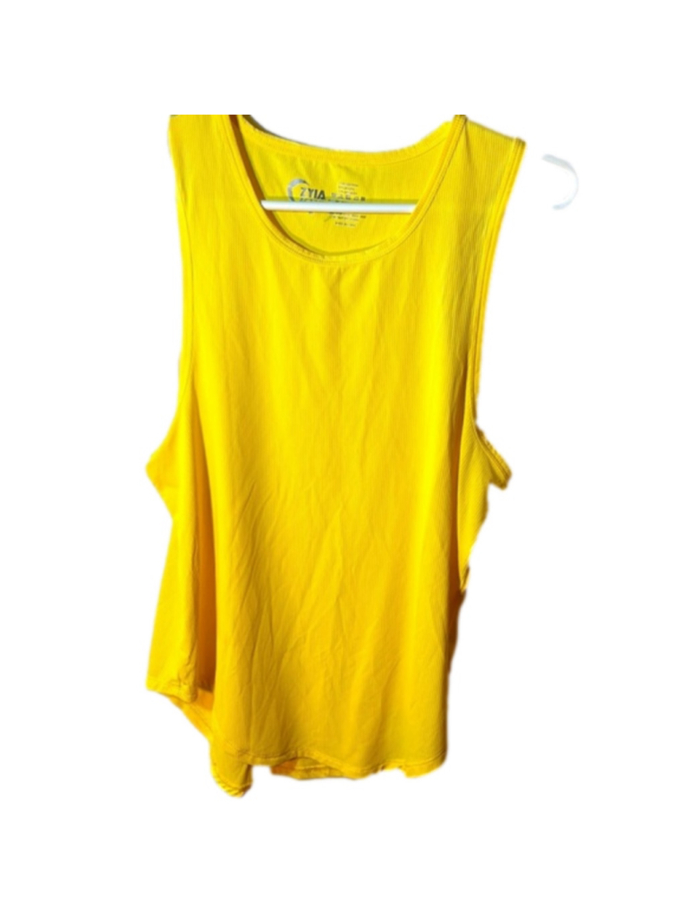 Zyia Active Yellow Ribbed Tank Top Medium